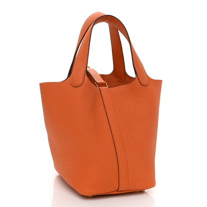 Hermes Taurillon Clemence Picotin Lock 18 PM Orange 3 of 10