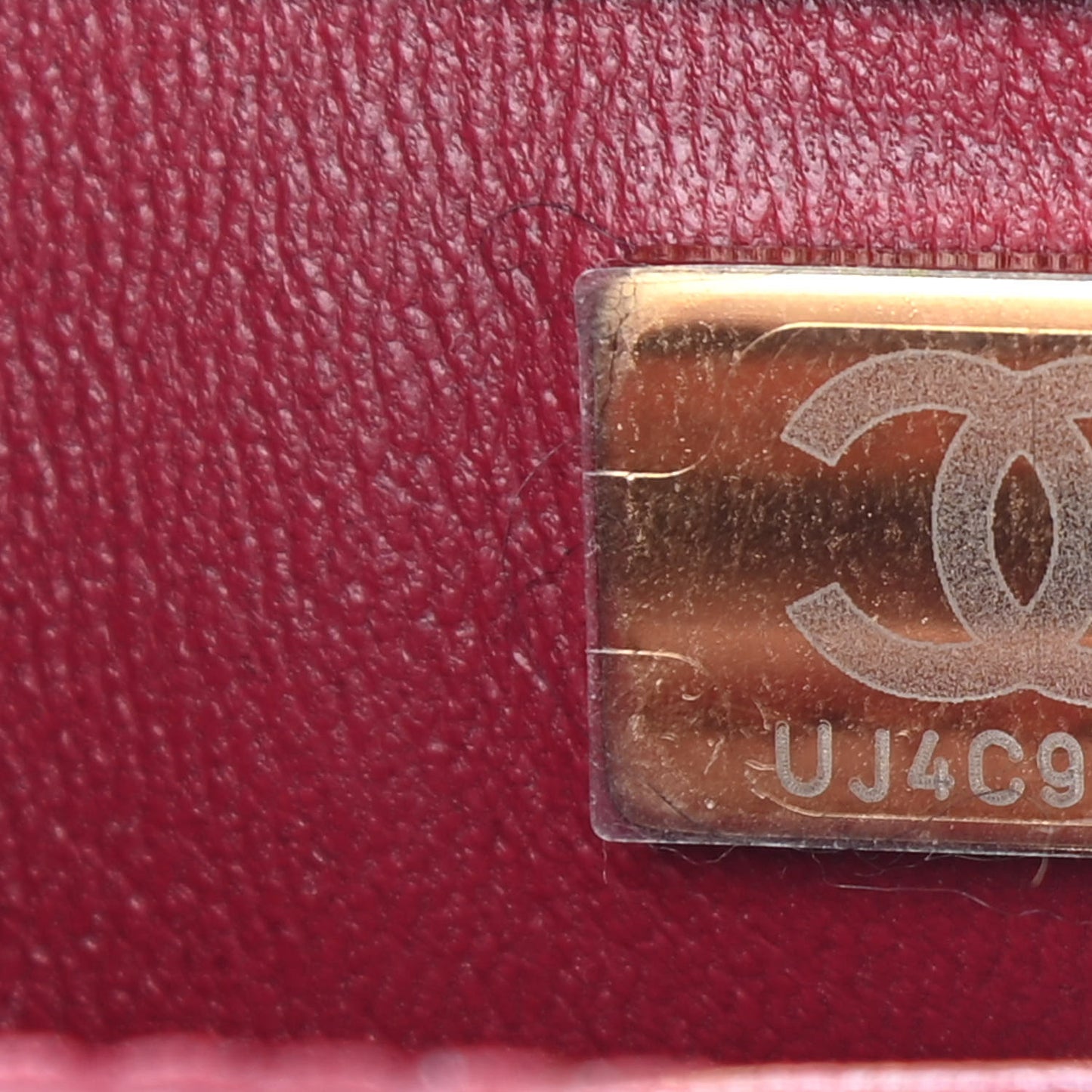 Caviar Lizard Embossed Quilted Mini Coco Handle Flap Burgundy