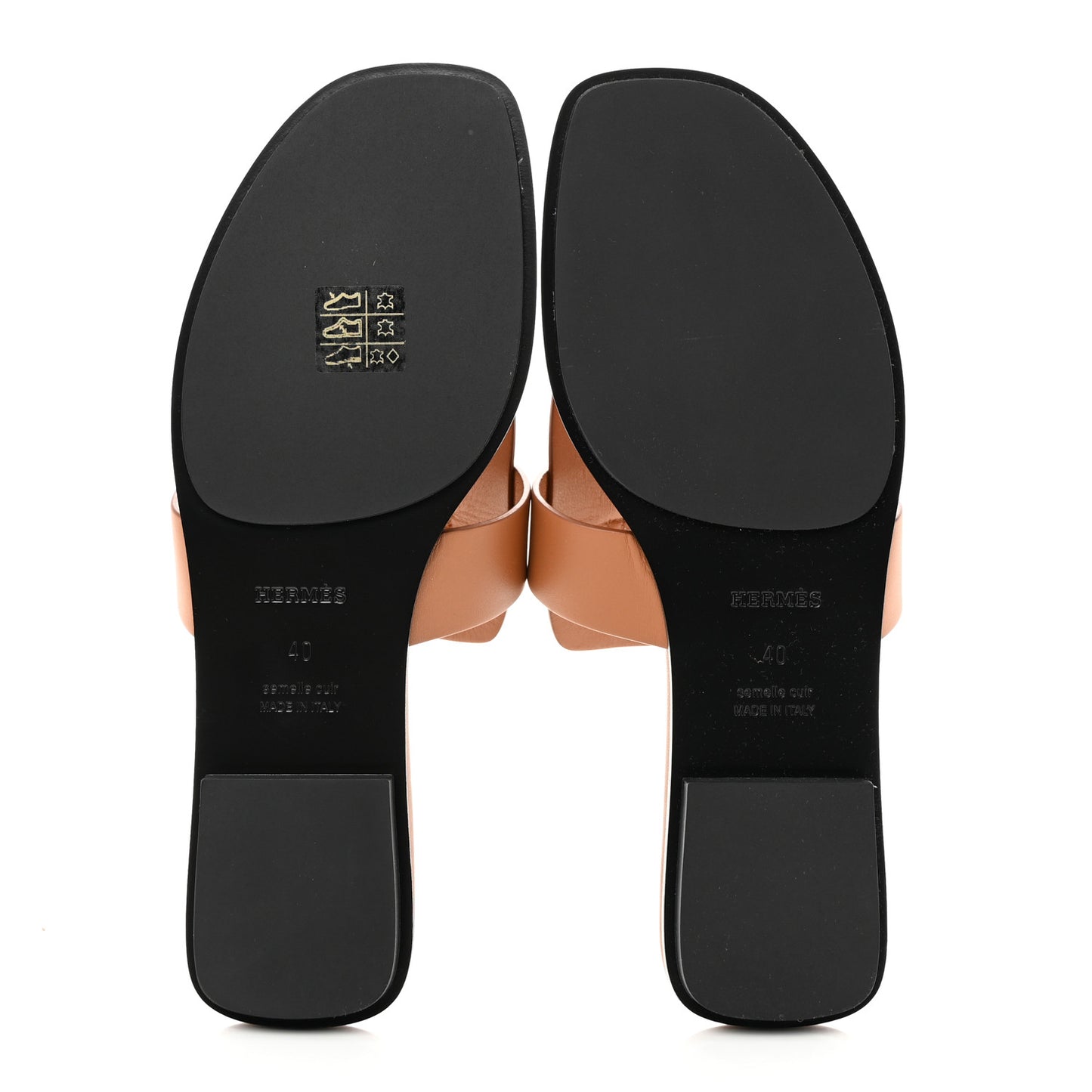 Calfskin Womens Galerie Sandals 40 Gold