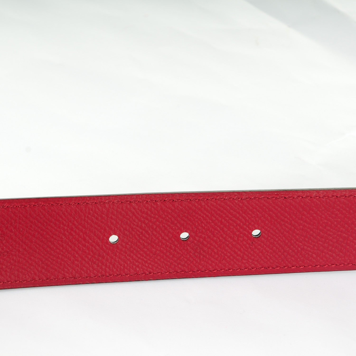 Hermes Epsom 32mm H Belt 85 Black Rouge Grenat 3 of 7