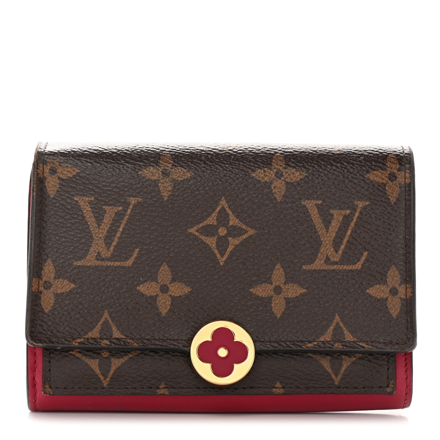 Louis Vuitton Monogram Flore Compact Wallet Fuchsia 1 of 12