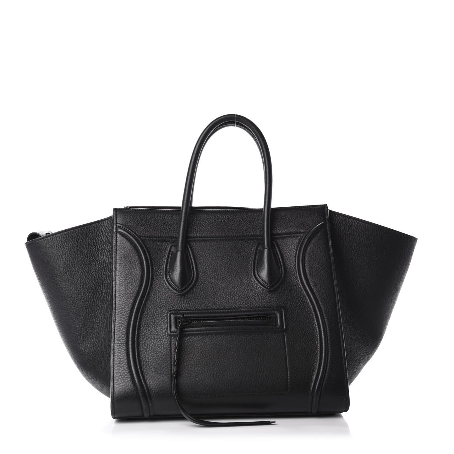 Grained Calfskin Medium Phantom Luggage Black