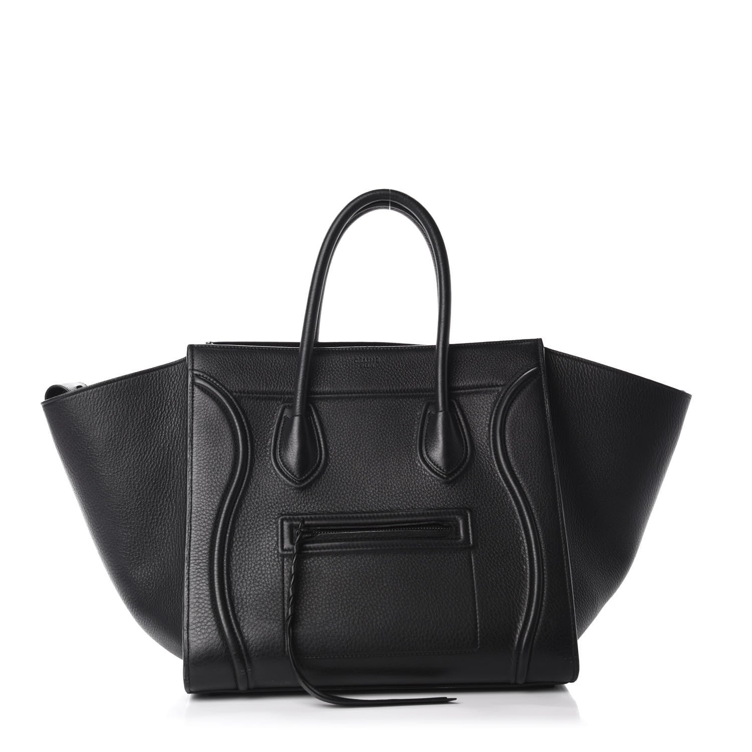 Celine Grained Calfskin Medium Phantom Luggage Black 1 of 8