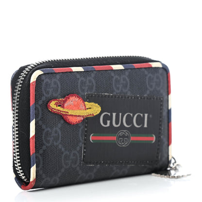 Gucci GG Supreme Monogram Night Courrier Embroidered Zip Around Card Case 2 of 4