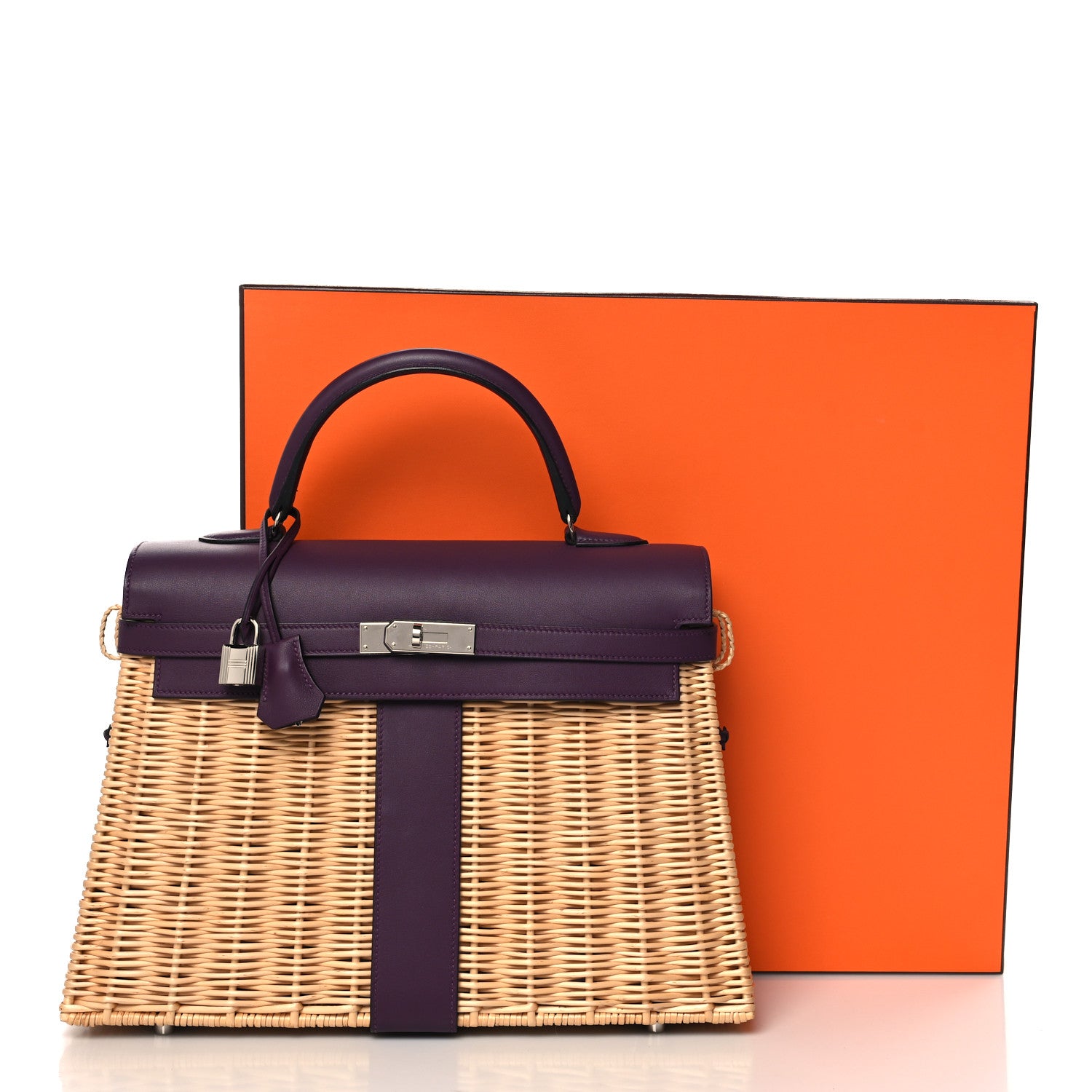 Hermes Wicker Swift Picnic Kelly 35 Naturel Cassis 1676303