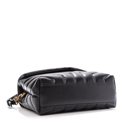 Saint Laurent Calfskin Y Quilted Monogram Toy Loulou Crossbody Bag Black 4 of 10