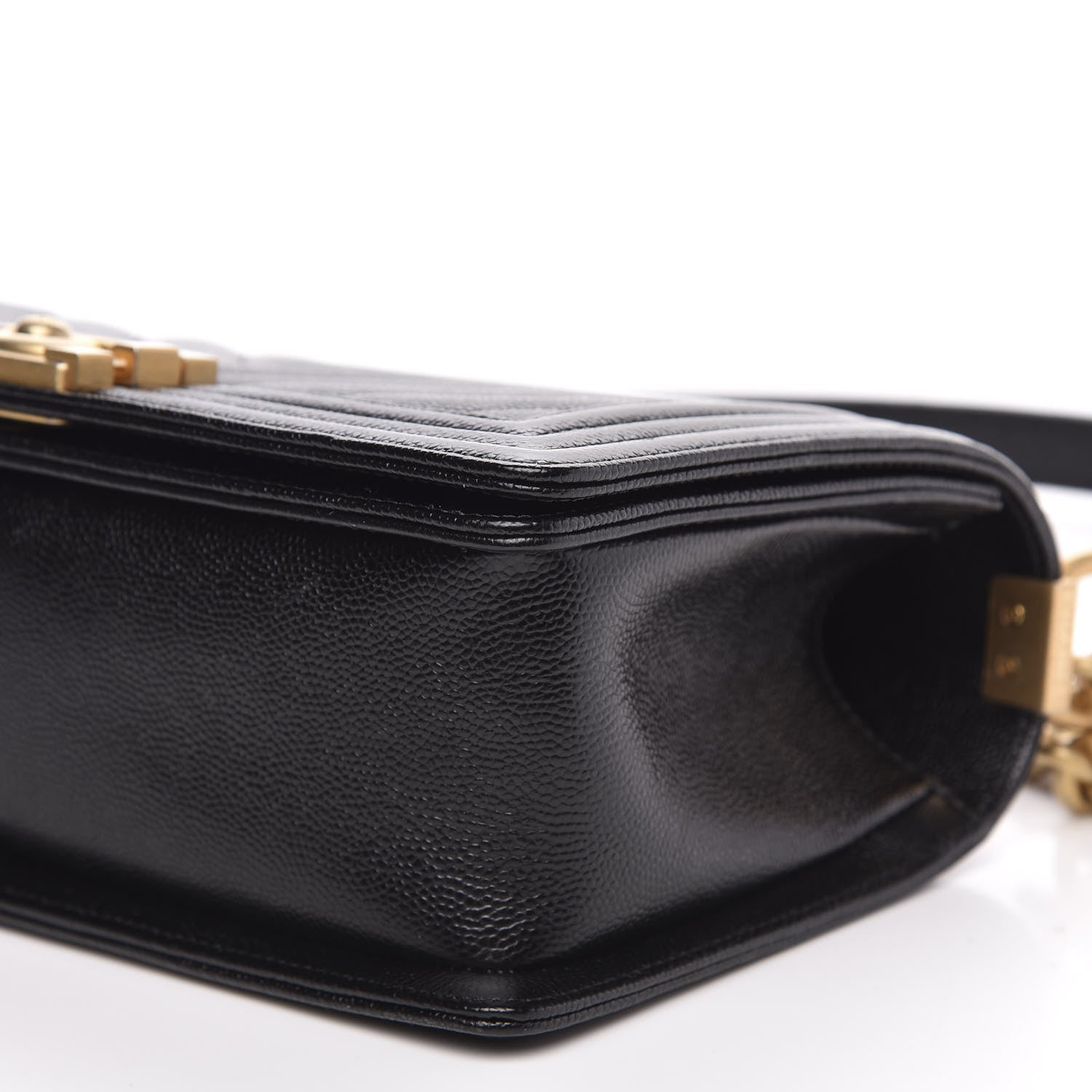 Chanel Caviar Chevron Quilted Medium Boy Flap Black 9 of 11