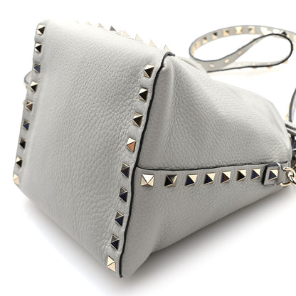 Valentino Garavani Grained Calfskin Rockstud Mini Bucket Bag Opal Grey 9 of 9