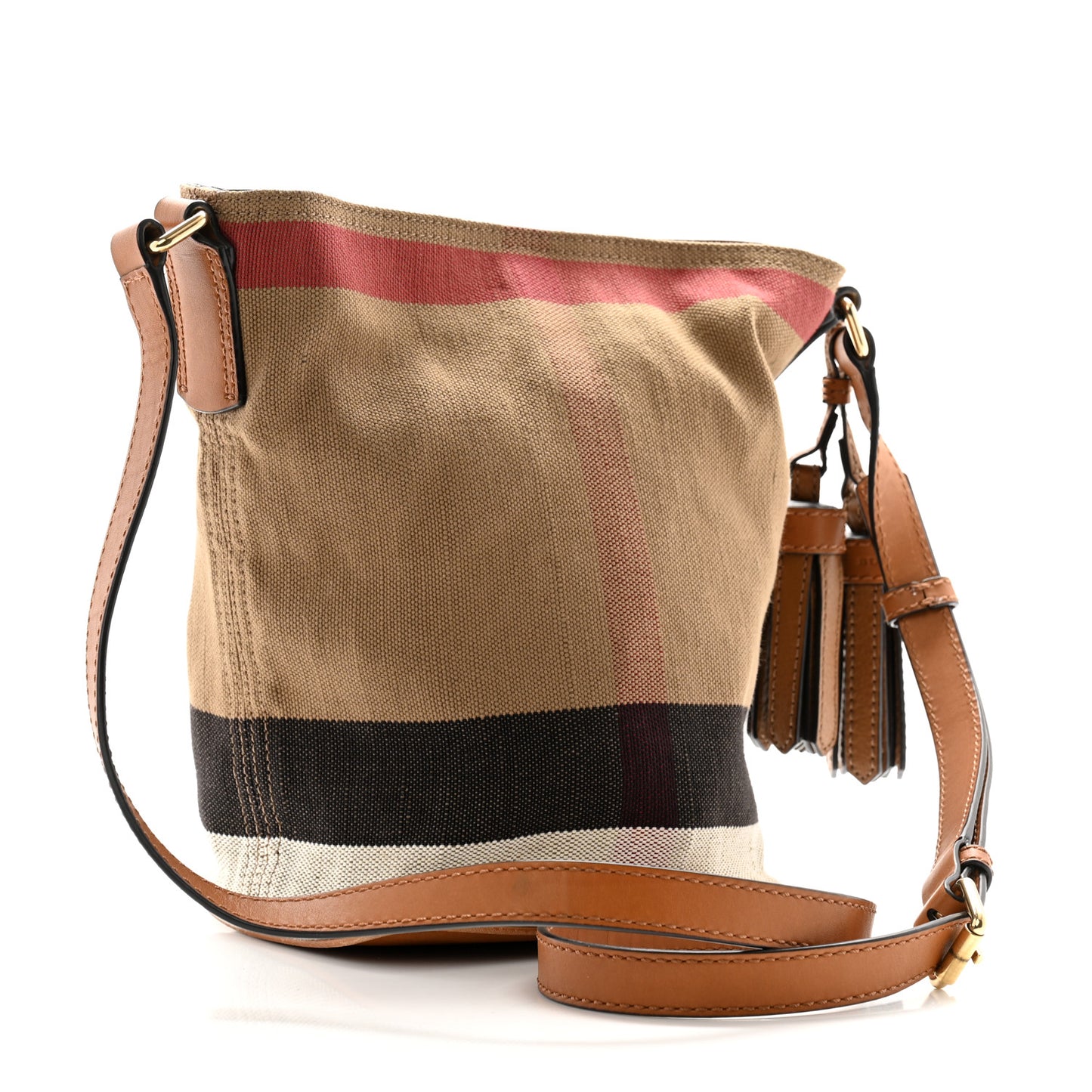 Canvas Mega Check Mini Ashby Hobo Saddle Brown