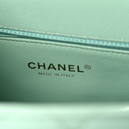 Chanel Caviar Quilted Small Coco Chain Handle Flap Light Green 6 of 10