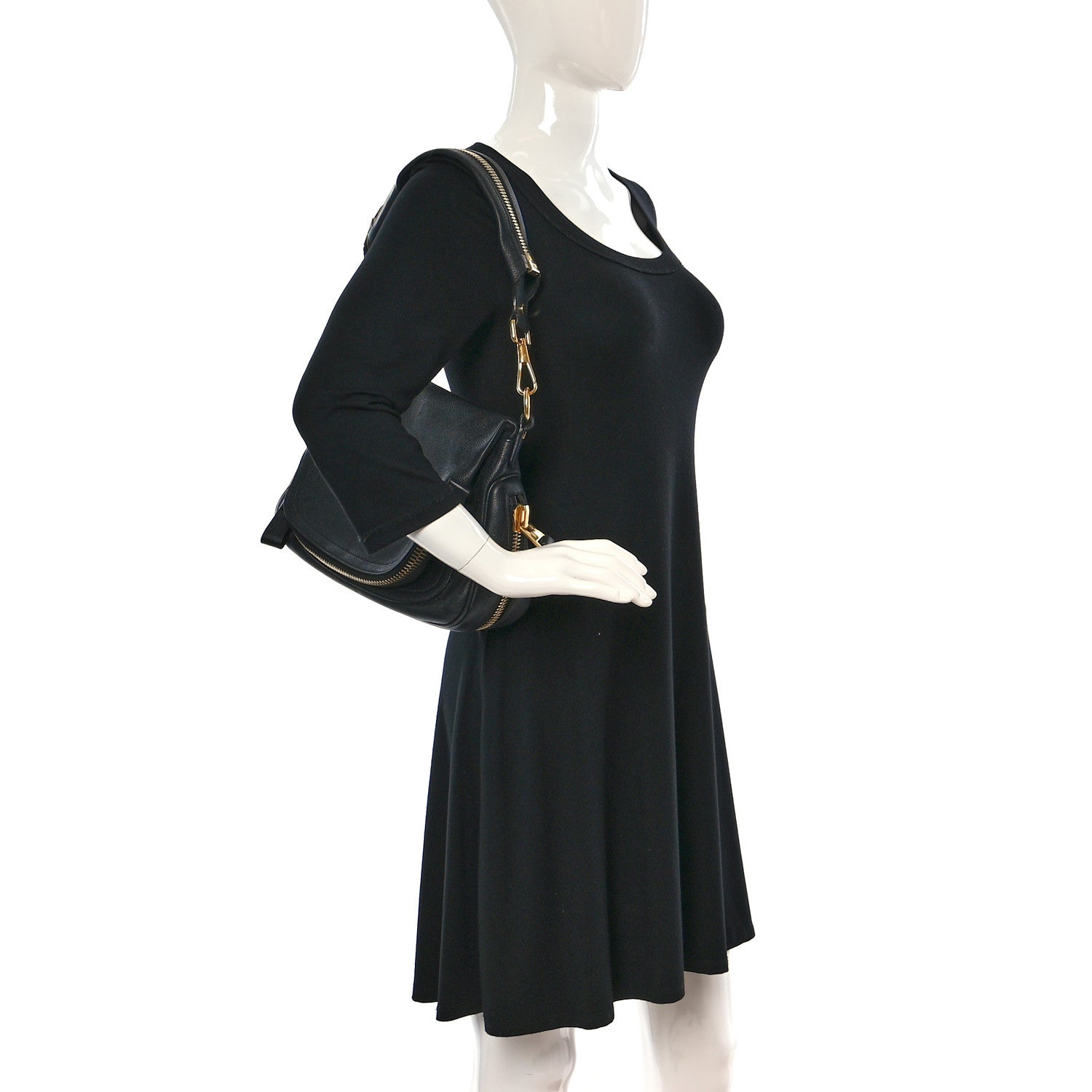 Tom Ford Grained Calfskin Medium Jennifer Shoulder Bag Black 2 of 10