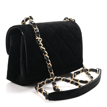 Chanel Velvet Strass Diamond Lock Flap Black 3 of 10