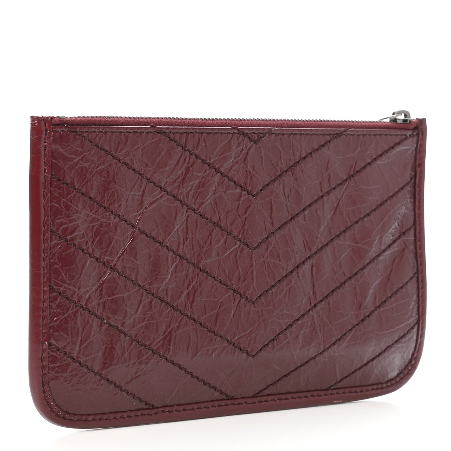 Crinkled Calfskin Matelasse Niki Bill Pouch Rouge Legion
