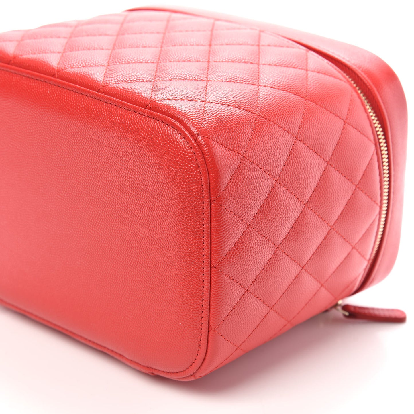 Caviar Quilted Large Vanity Pouch Red