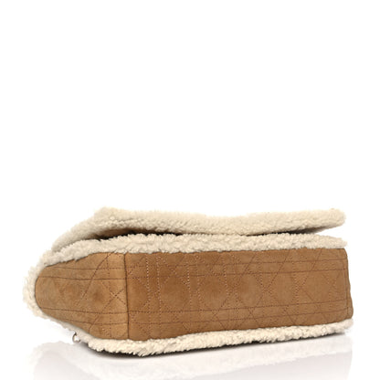 Christian Dior Shearling Cannage Large Caro Bag Camel 3 of 9