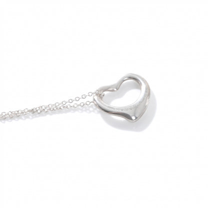 Tiffany Sterling Silver 16mm Elsa Peretti Open Heart Pendant Necklace 3 of 6