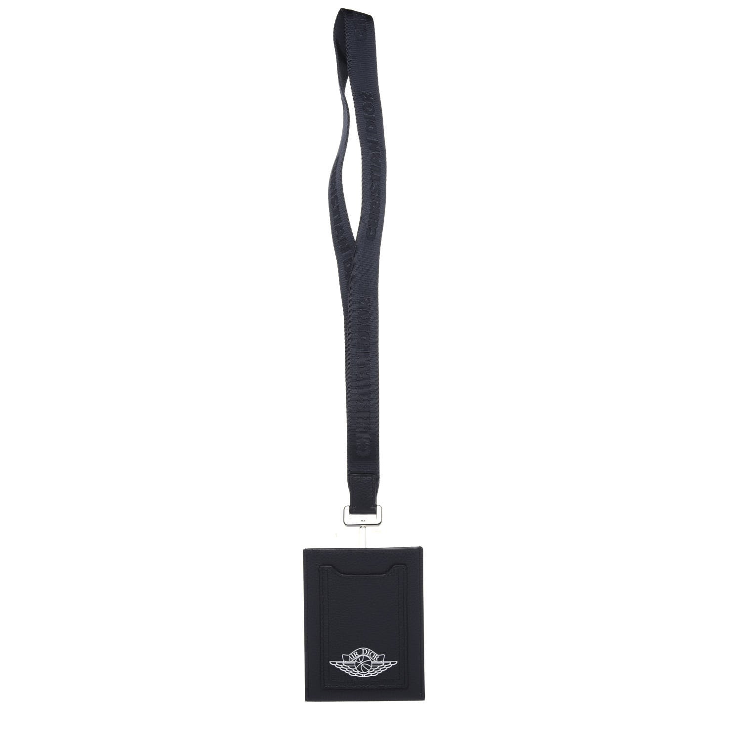 Christian Dior X AIR JORDAN Grained Calfskin Vertical Card Holder Lanyard Bleu 2 of 7