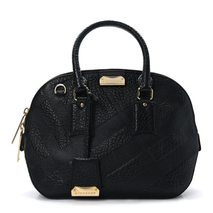 Burberry Heritage Grain Check Embossed Orchard Bowling Bag Black 1 of 9