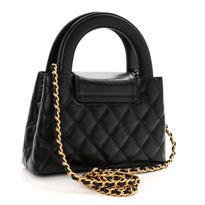 Chanel Shiny Aged Calfskin Quilted Nano Kelly Shopper Black 3 of 9