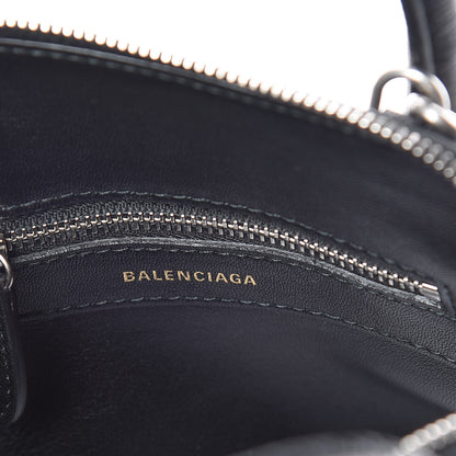 Balenciaga Signature Grained Calfskin Logo XXS Ville Top Handle Bag Black Rose Shocking 8 of 11