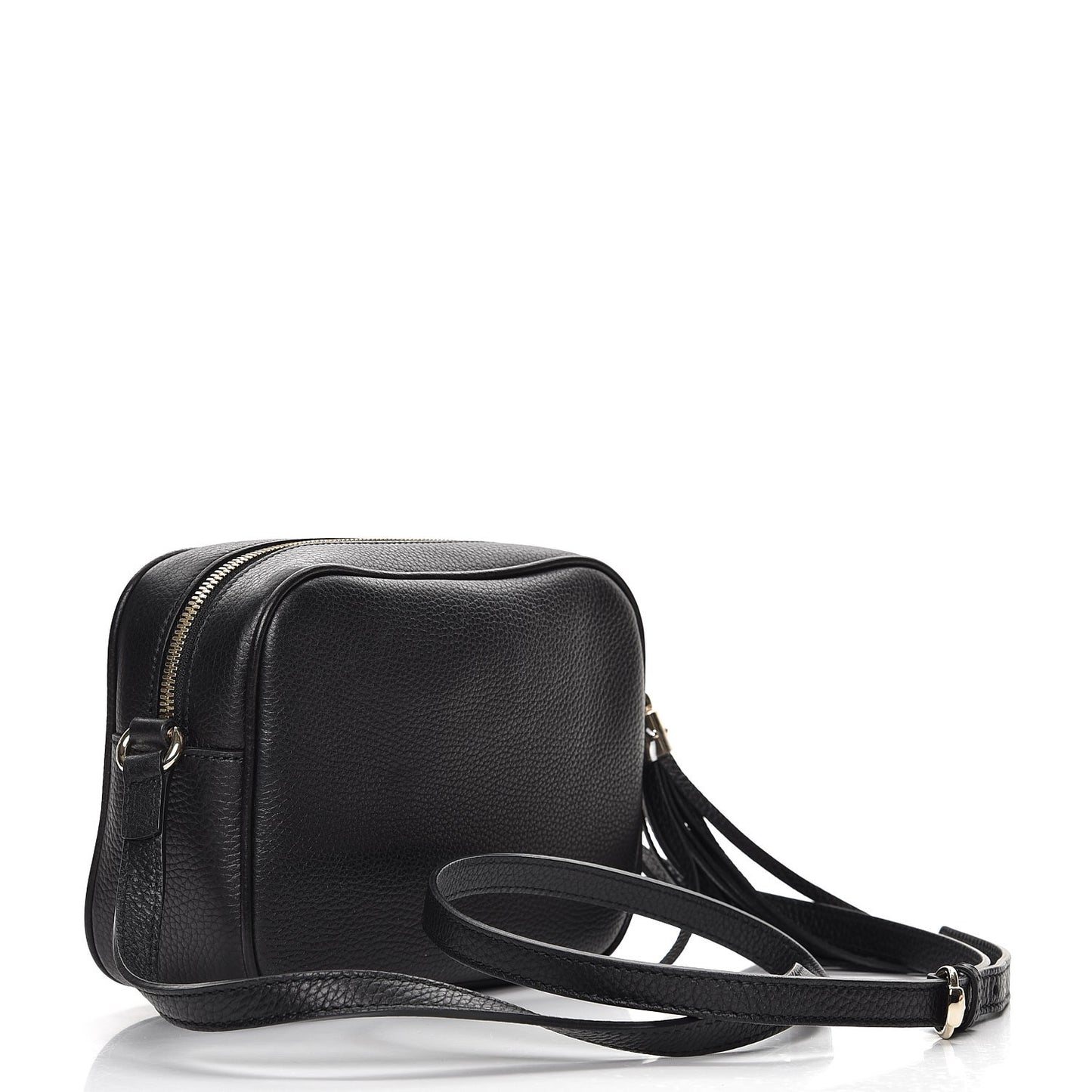 Pebbled Calfskin Small Soho Disco Bag Black