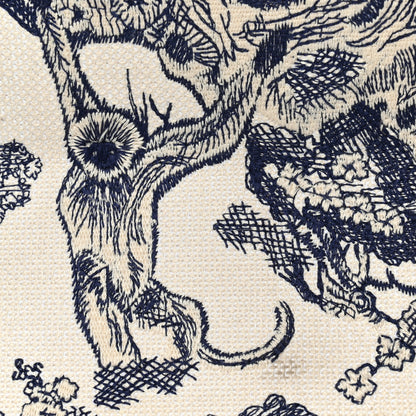 Christian Dior Canvas Embroidered Large Dioriviera Toile De Jouy Book Tote Blue 25 of 27