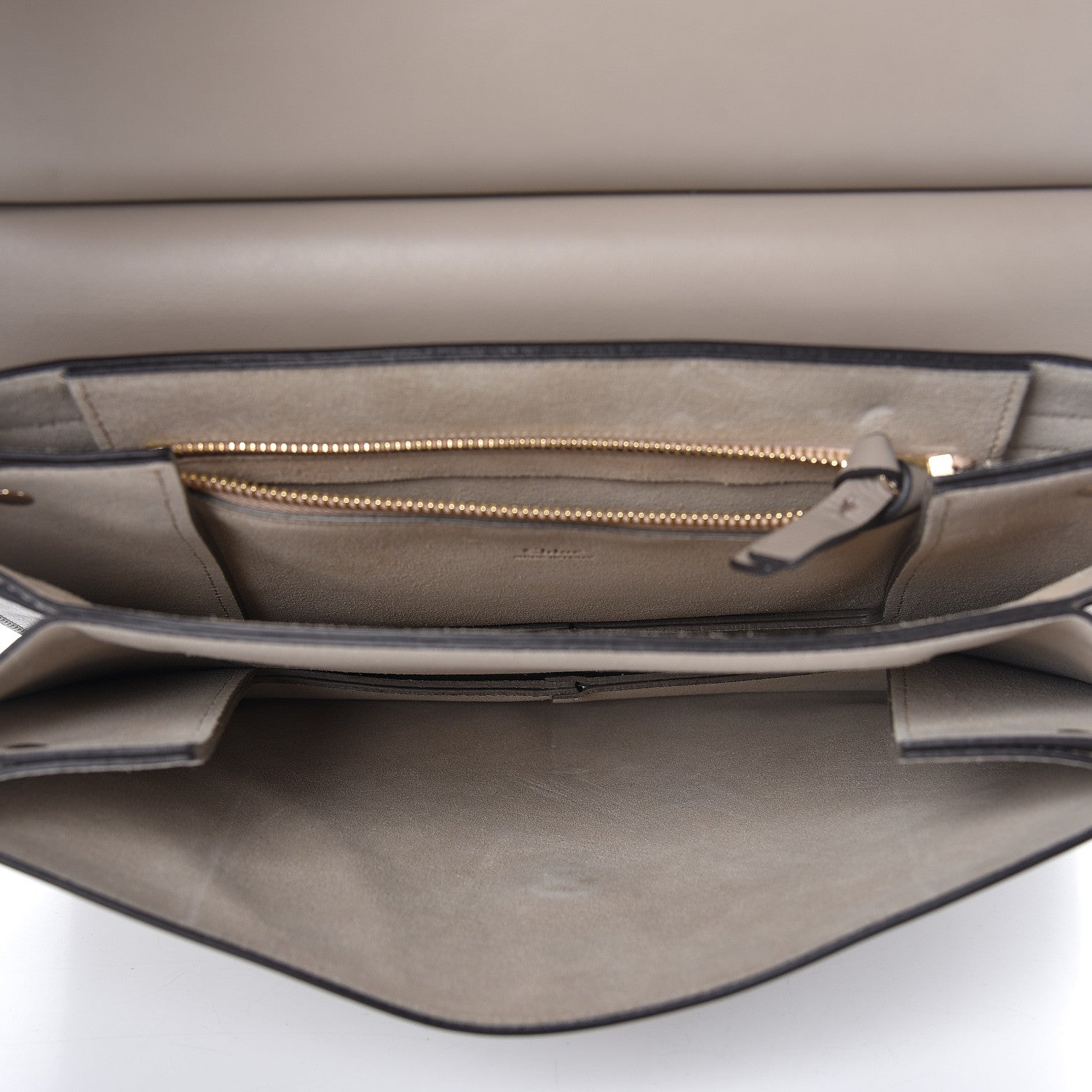 Chloe Calfskin Suede Medium Faye Shoulder Bag Motty Grey 5 of 10