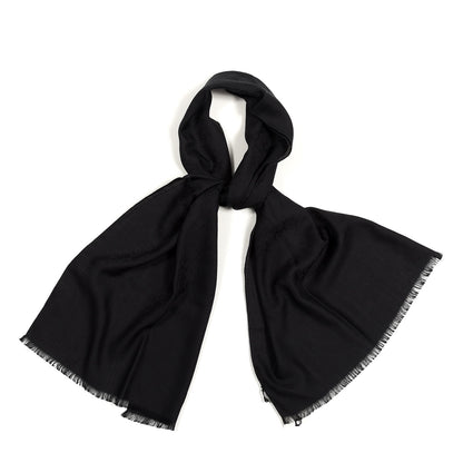 Gucci Wool Silk GG Monogram GGNat Scarf Black 1 of 4
