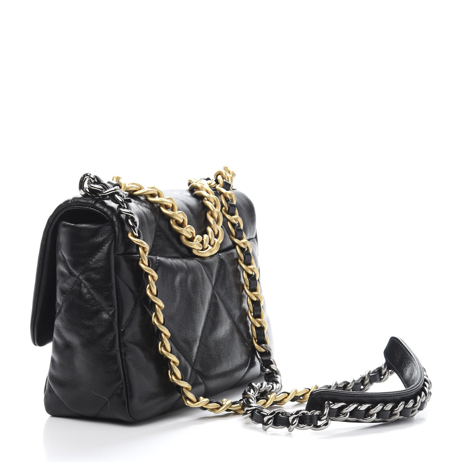 Chanel Goatskin Quilted Medium 19 Flap Black 3 of 12