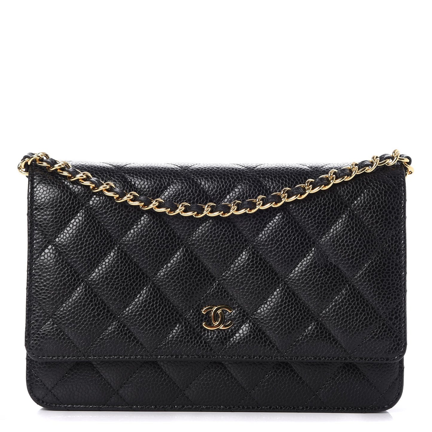 Caviar Quilted Wallet On Chain WOC Black
