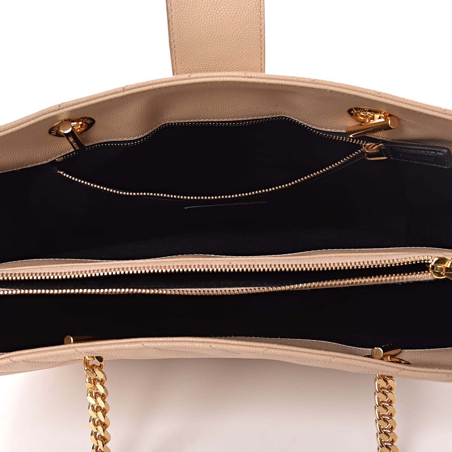 Saint Laurent Grain De Poudre Matelasse Chevron Monogram Shopping Bag Nude Powder 5 of 15