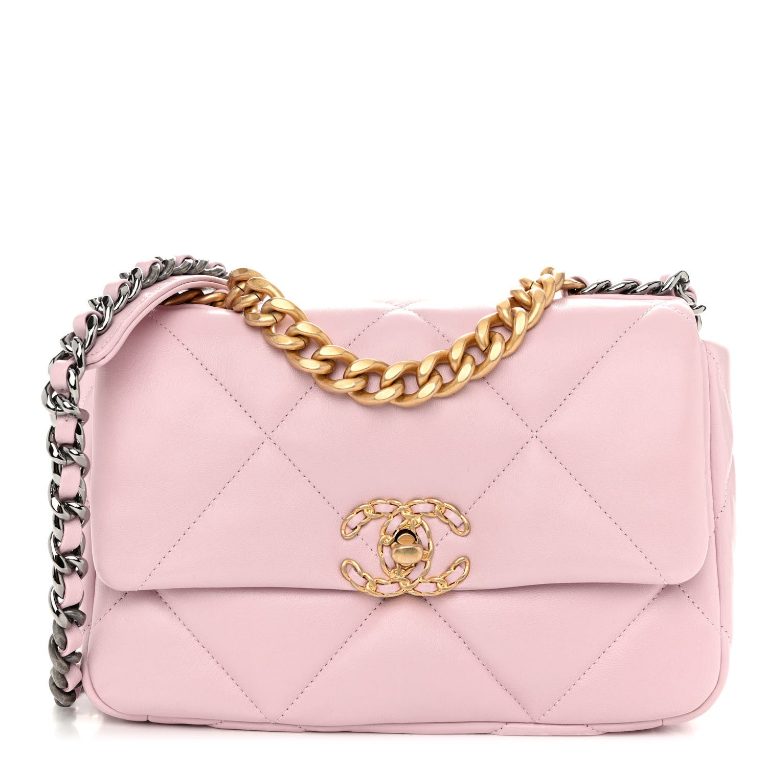 Chanel Lambskin Quilted Medium Chanel 19 Flap Light Pink 1 of 10