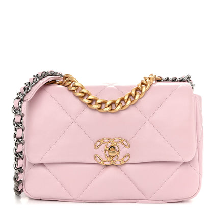 Chanel Lambskin Quilted Medium Chanel 19 Flap Light Pink 1 of 10