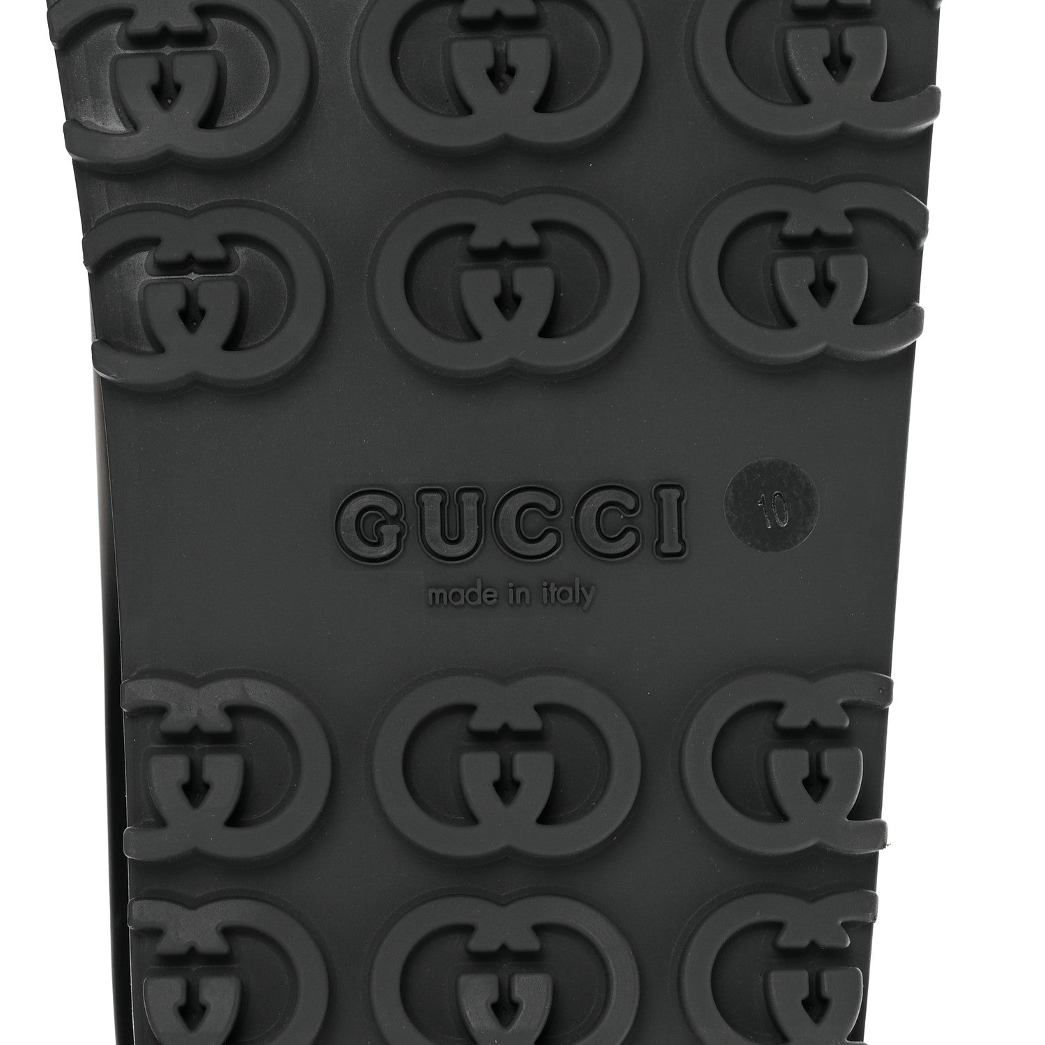 Gucci Soft Rubber Mens Interlocking G Platform 42mm Slide Sandals 10 Black 6 of 11