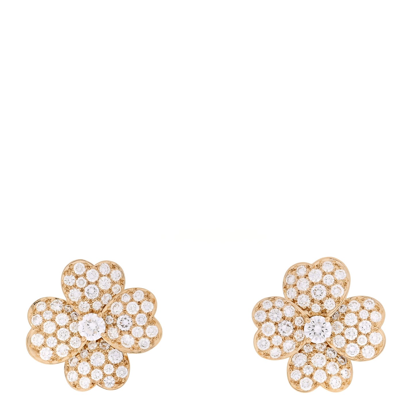 18K Yellow Gold Diamond Medium Cosmos Clip-On Earrings