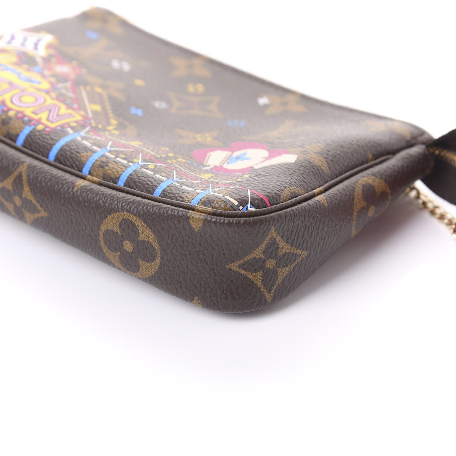 Louis Vuitton Monogram 2020 Christmas Animation Roller Coaster Mini Pochette Accessories Pivoine 7 of 11