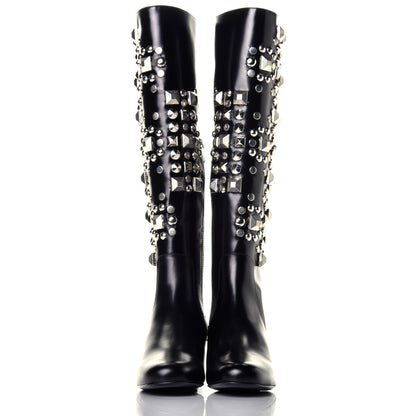 Saint Laurent Ketta Studded Babies 40 Brod Knee High Boots 36.5 Black 2 of 8