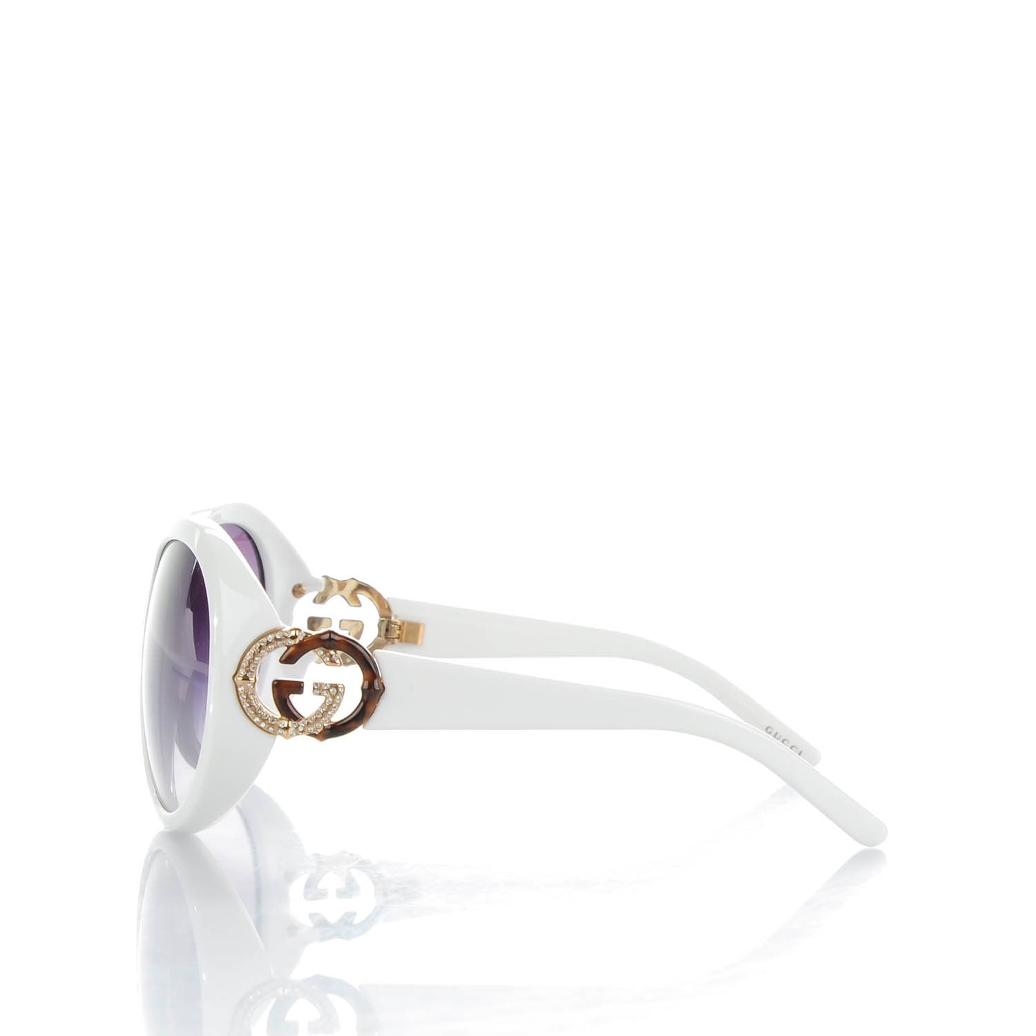 Gucci Bamboo Crystal GG Sunglasses 3069/S White 2 of 6