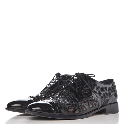Valentino Garavani Patent Cut Out Oxfords 39 Black 3 of 14