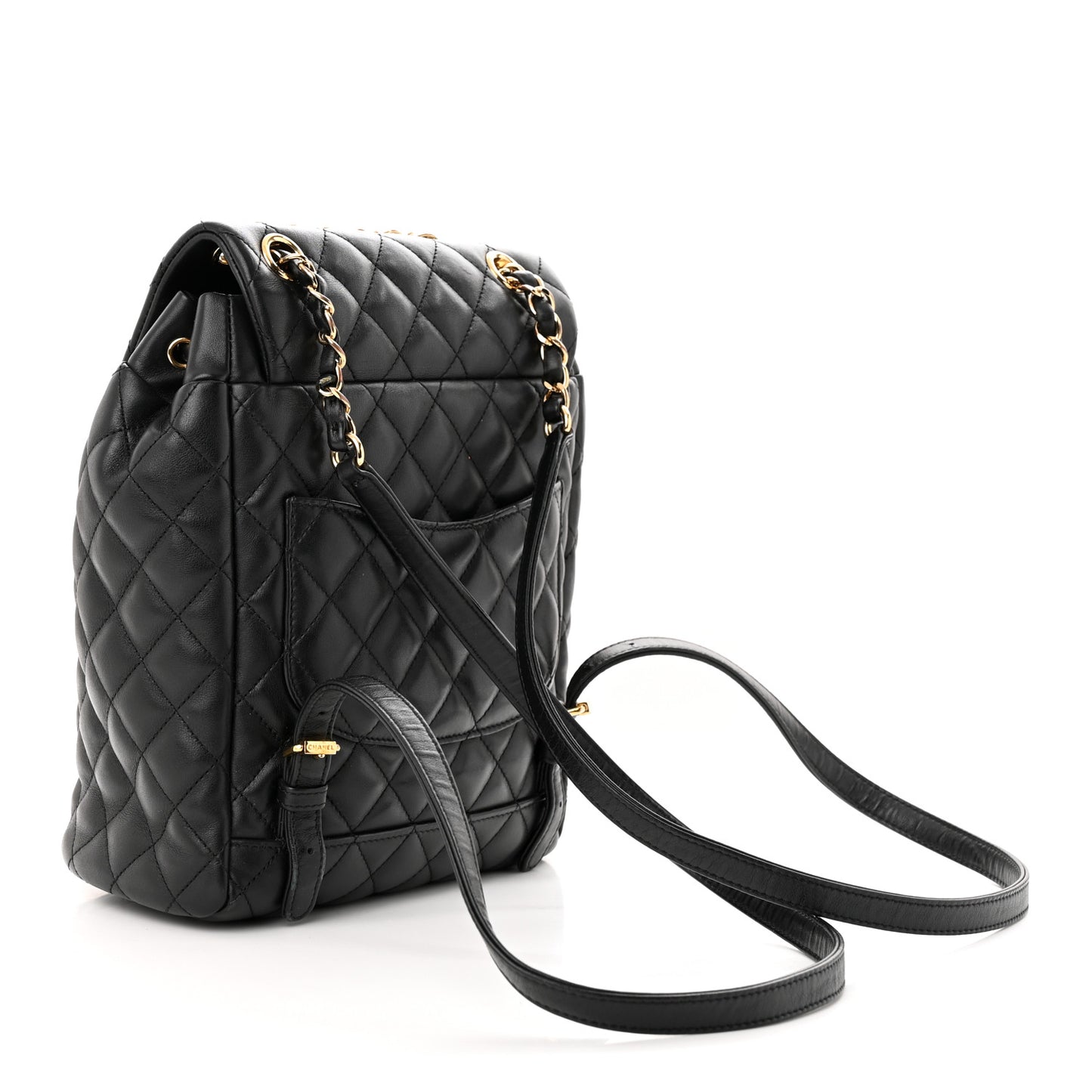 Lambskin Quilted Small Urban Spirit Backpack Black