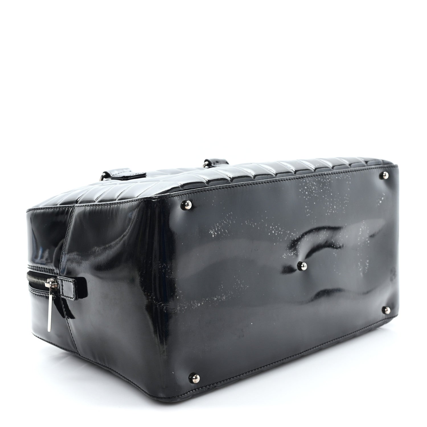 Chanel Patent Quilted Chocolate Bar Bowler Black 4 of 12