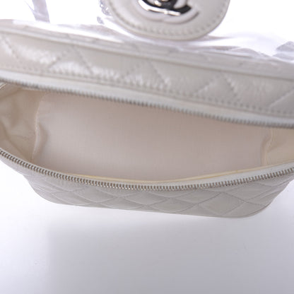 Chanel Crumpled Calfskin PVC Quilted Backpack White 7 of 10