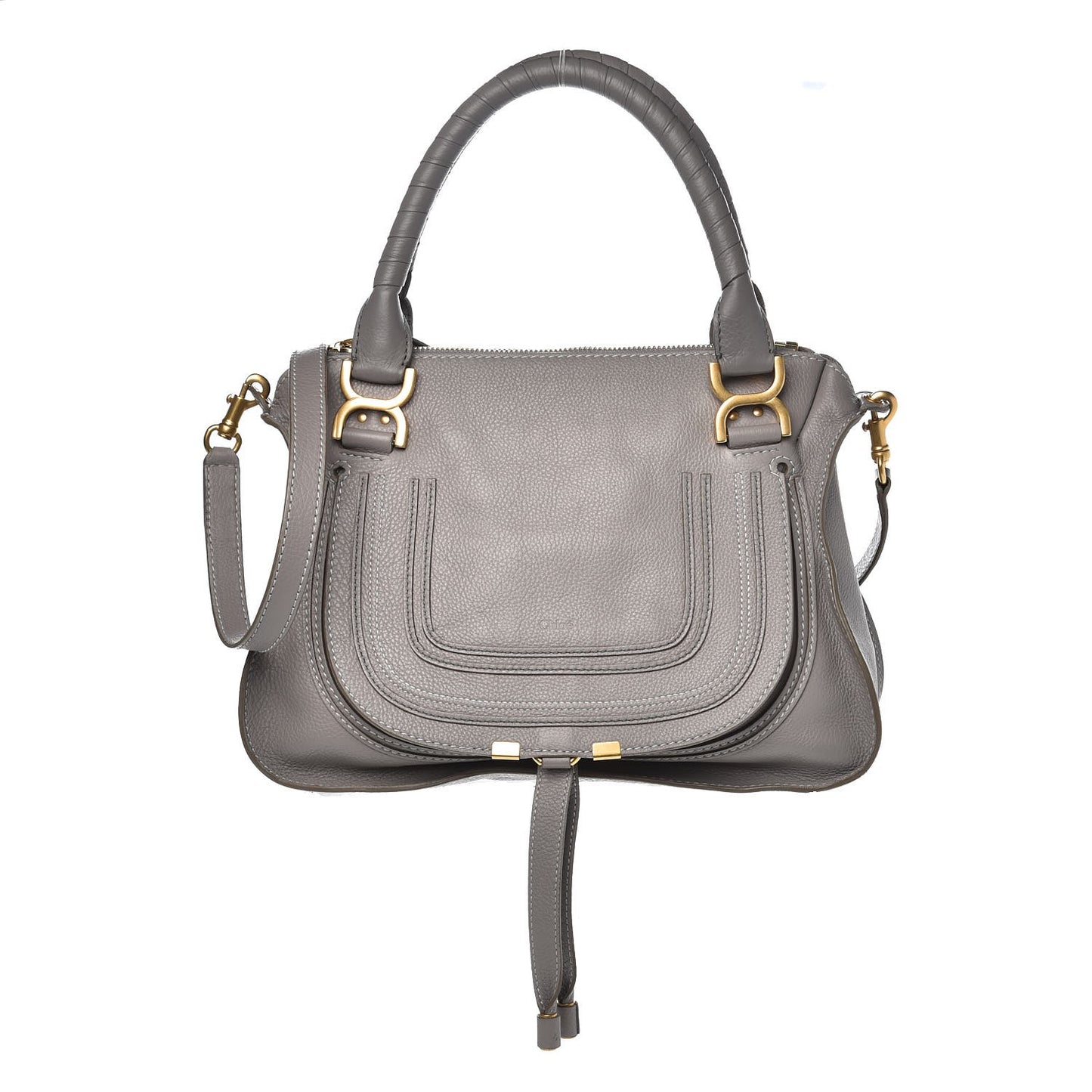 Calfskin Medium Marcie Satchel Cashmere Grey