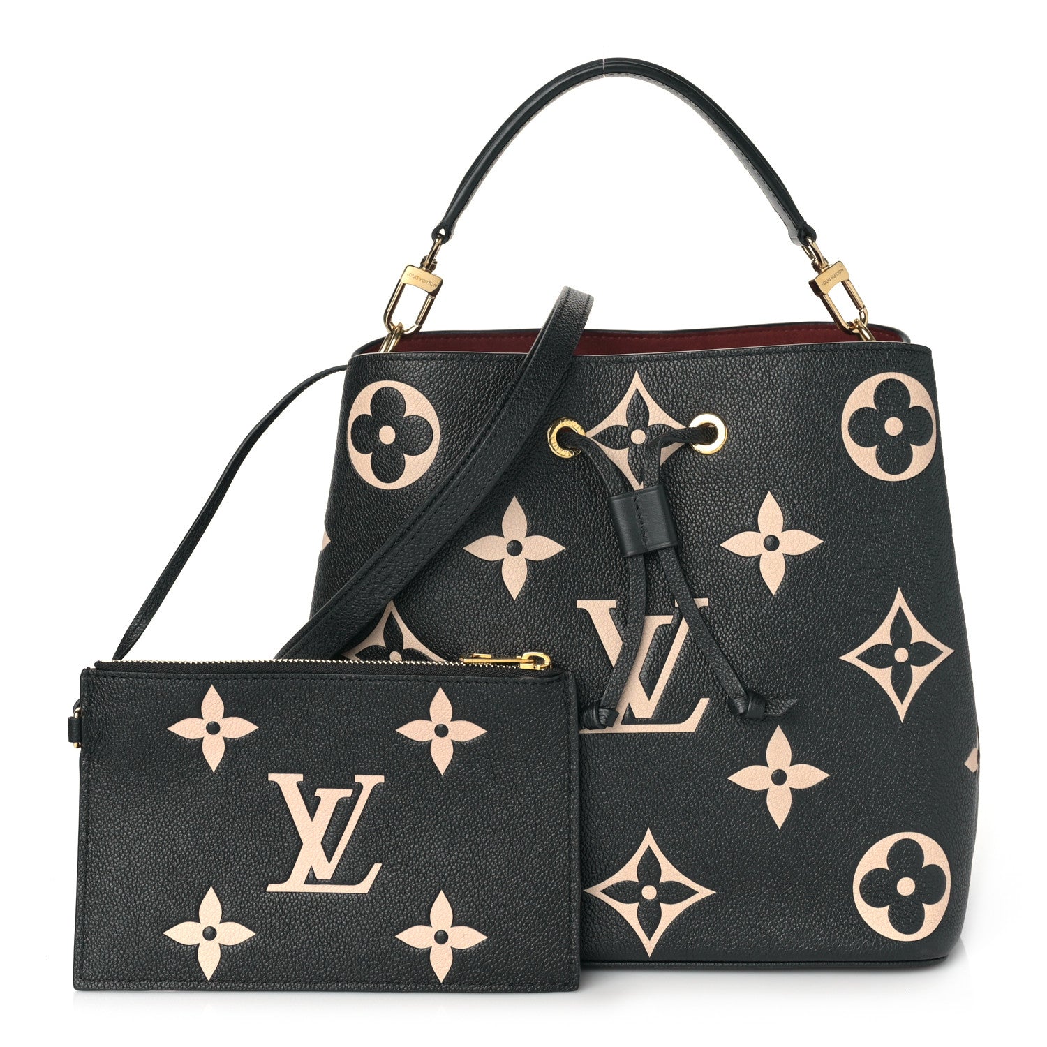 Louis Vuitton Empreinte Monogram Giant Neonoe MM Black Beige 1 of 9