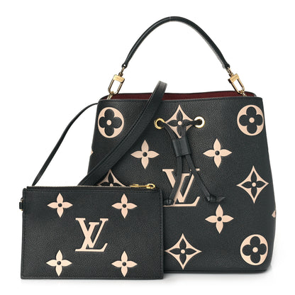 Louis Vuitton Empreinte Monogram Giant Neonoe MM Black Beige 1 of 9