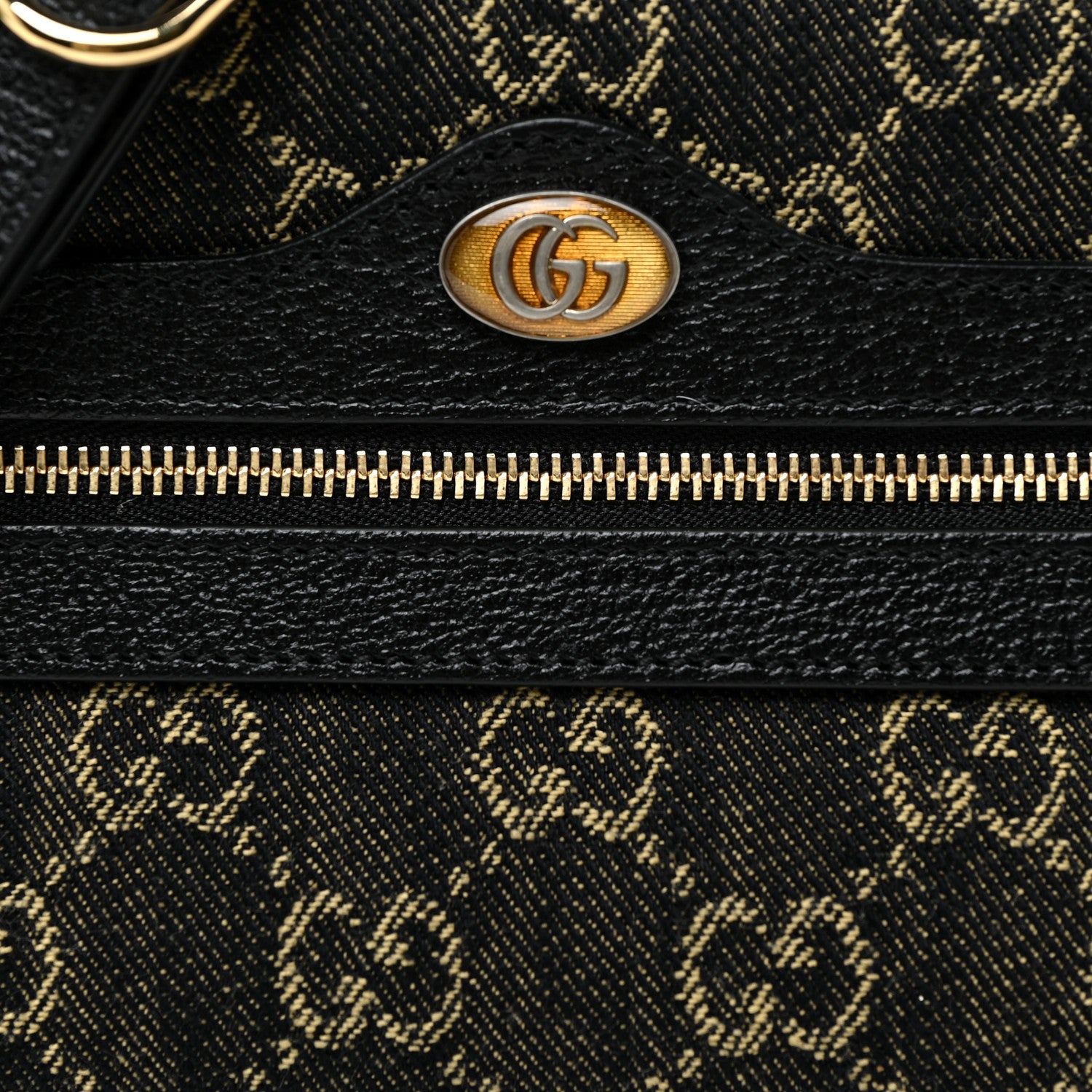 Gucci Jacquard Black Denim GG Monogram Mini Ophidia Shoulder Bag Black Ivory 8 of 11