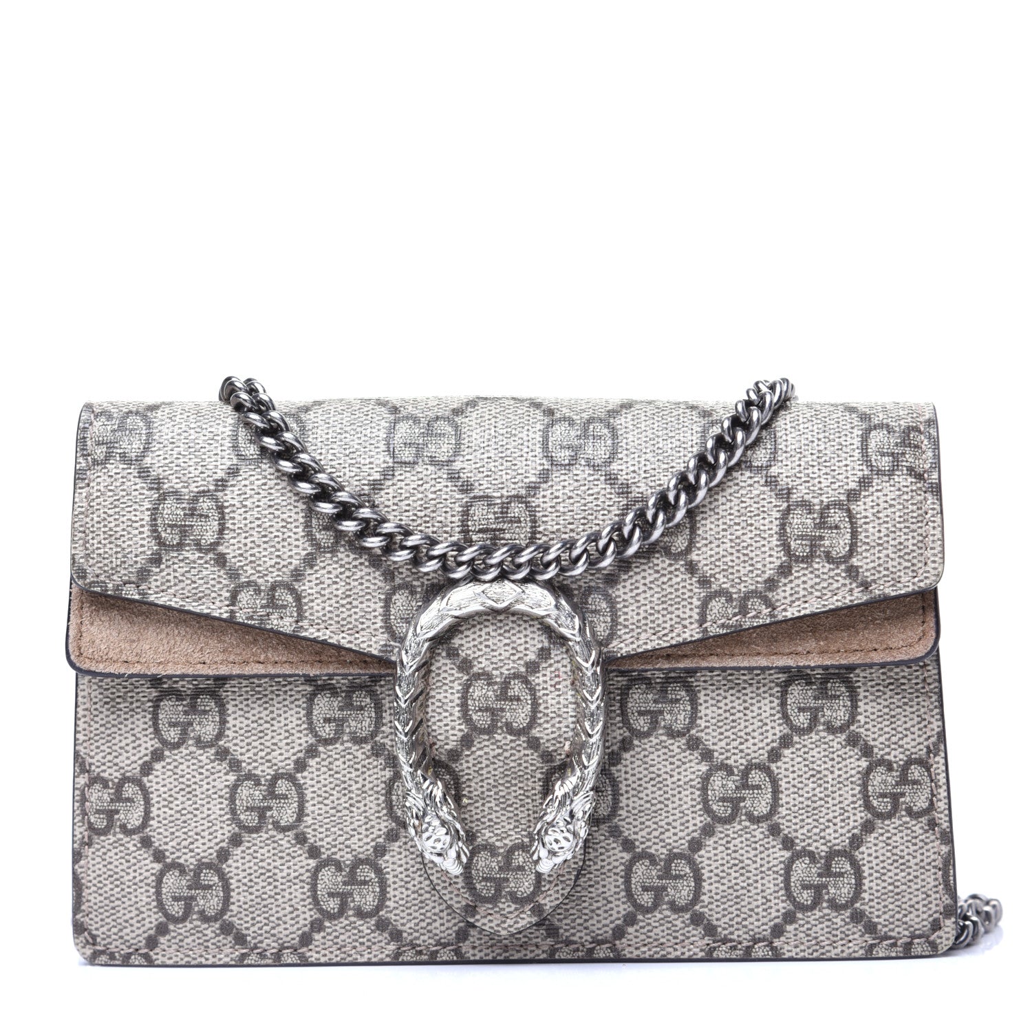 Gucci GG Supreme Monogram Super Mini Dionysus Shoulder Bag Taupe 1 of 12