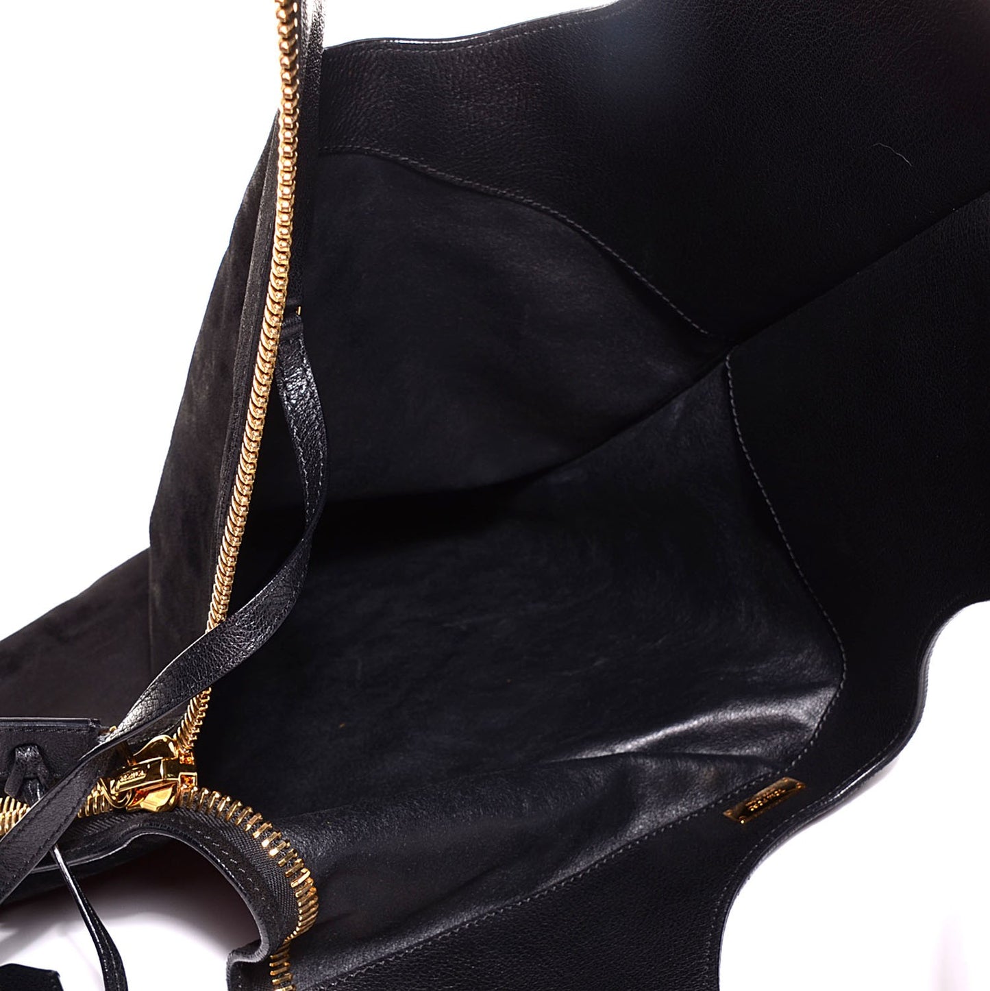 Suede Large Alix Padlock And Zip Shoulder Bag Black