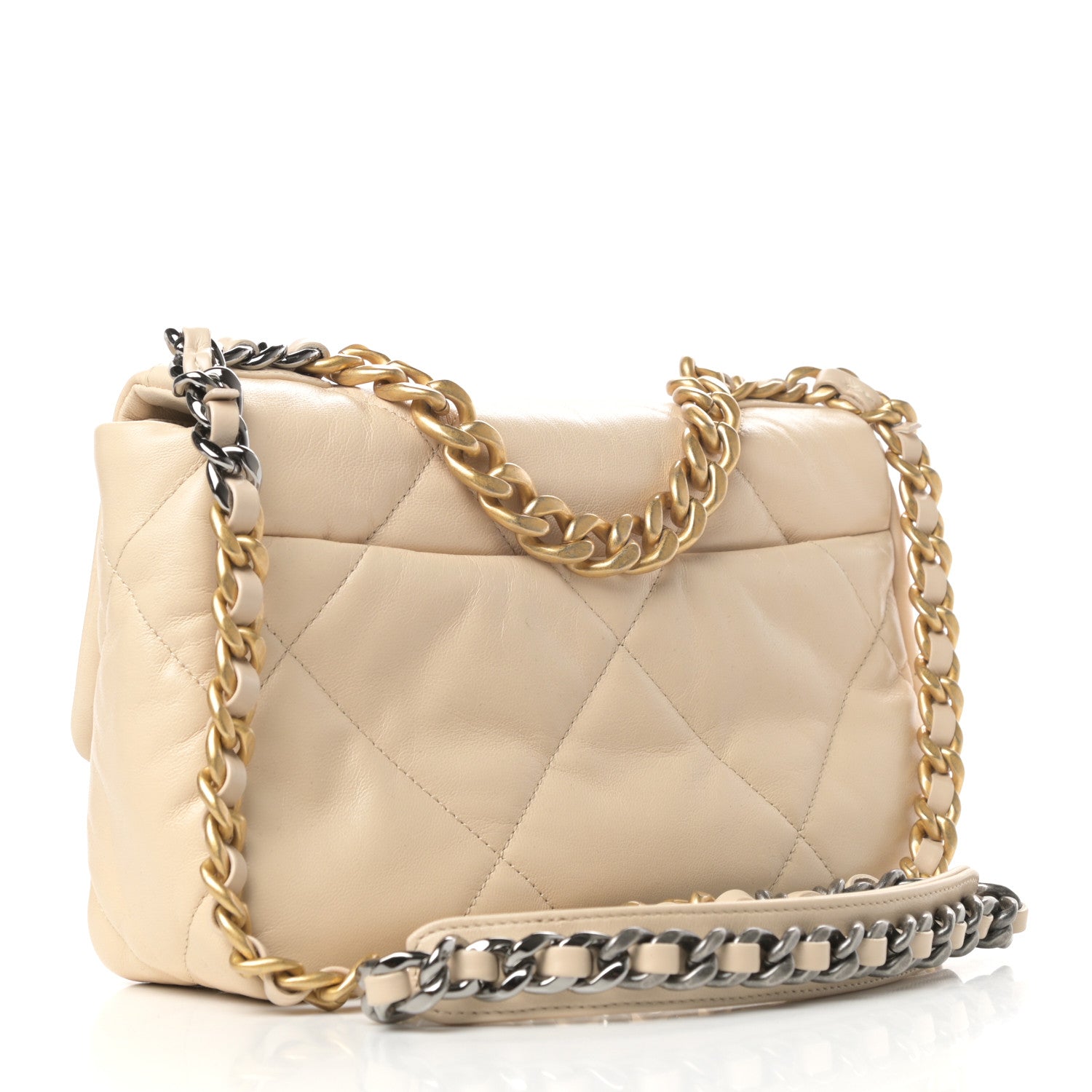 Chanel Goatskin Quilted Medium Chanel 19 Flap Beige 3 of 11