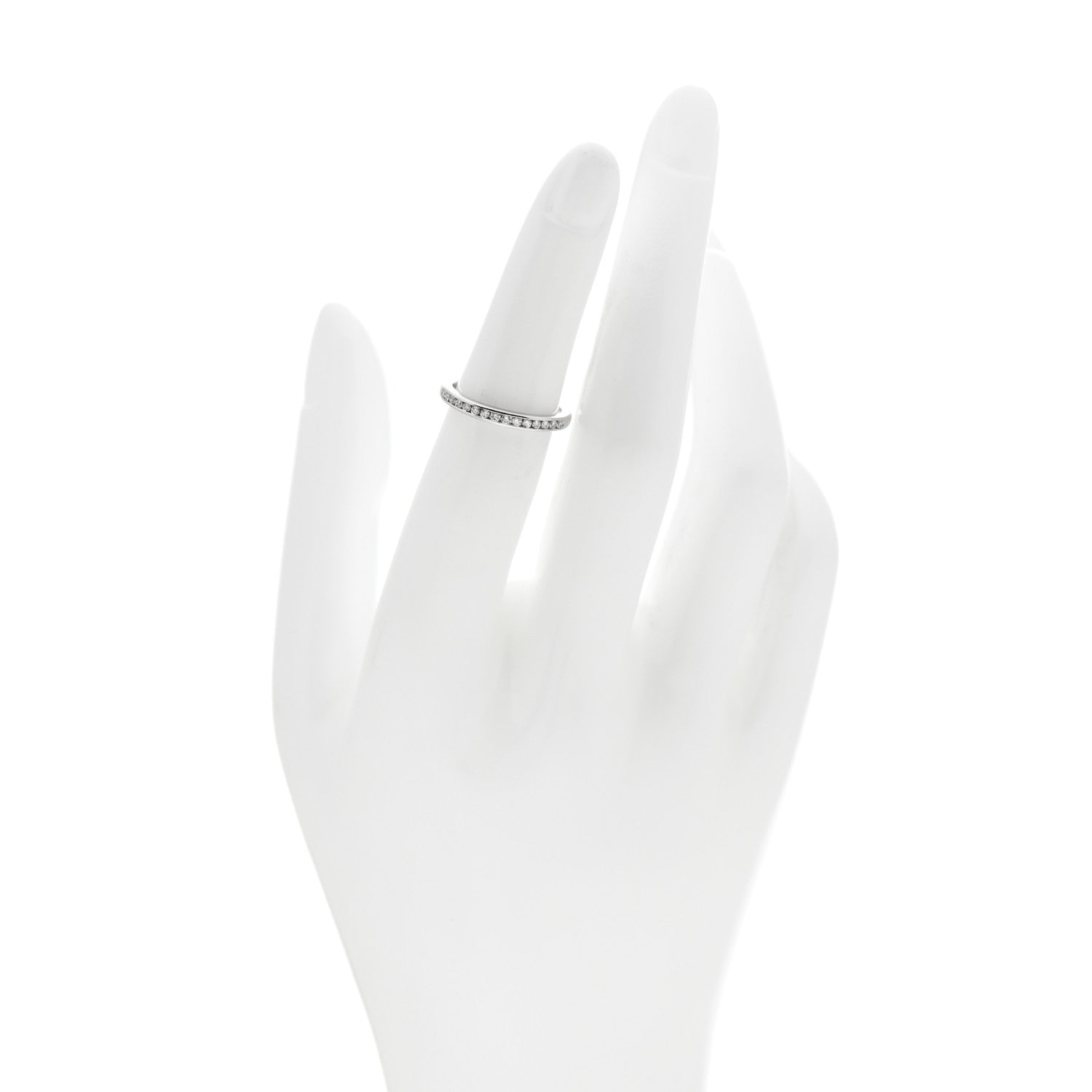 Tiffany Platinum Diamond Half Circle Wedding Band Ring 49 5 2 of 6